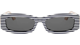 30Montaigne 14I Black Striped Rectangular Sunglasses