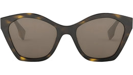 Lettering Havana Geometric Sunglasses