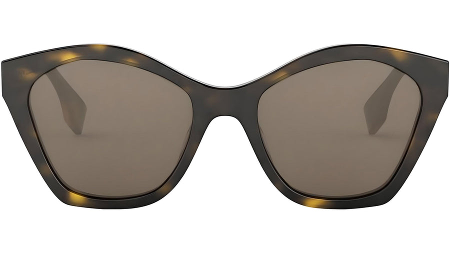 Lettering Havana Geometric Sunglasses