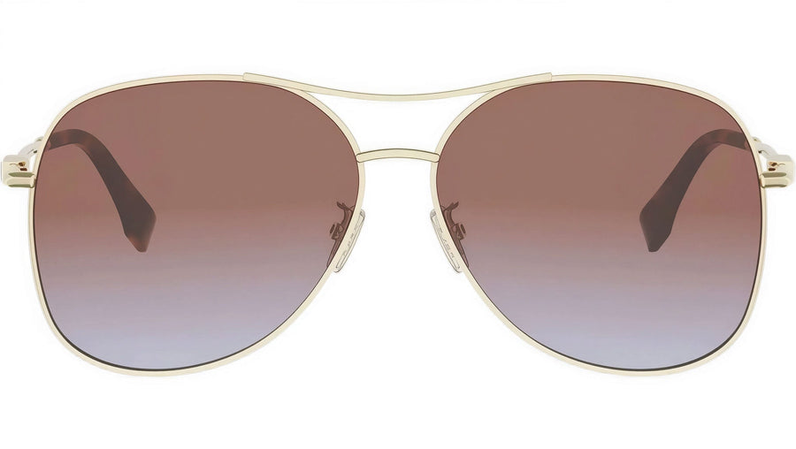 Fendigraphy Shiny Gold Pilot Sunglasses