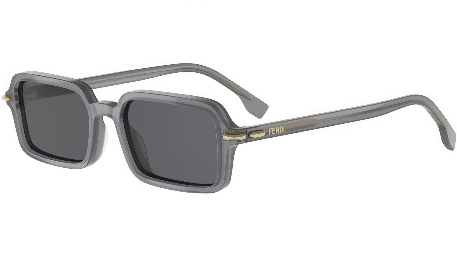 Fendi Selleria Grey Rectangular Sunglasses