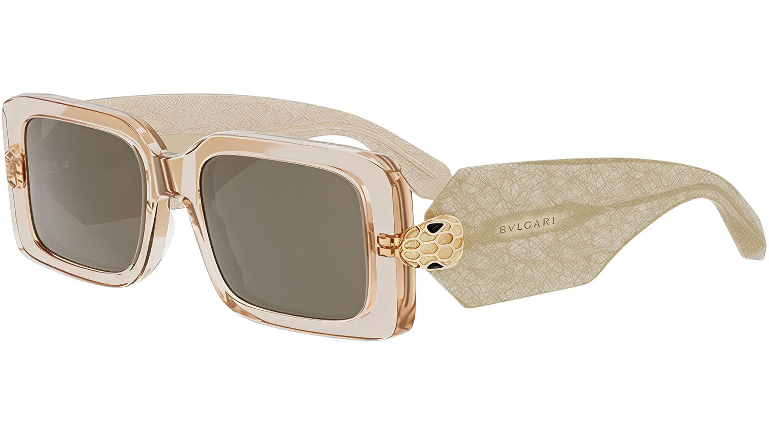 Serpenti Forever Beige Rectangular Sunglasses