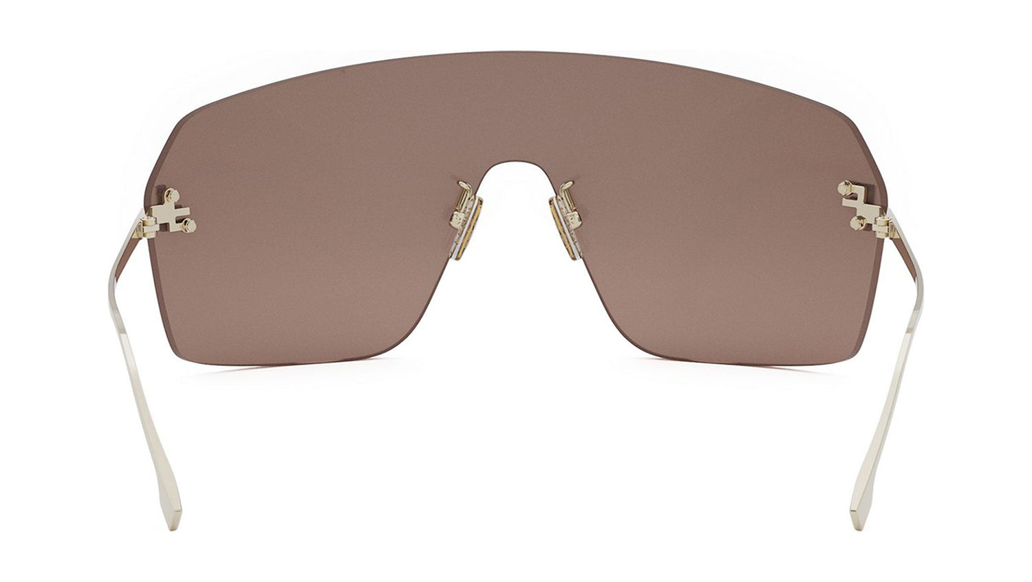 Fendi First Crystal Gold Rectangular Sunglasses