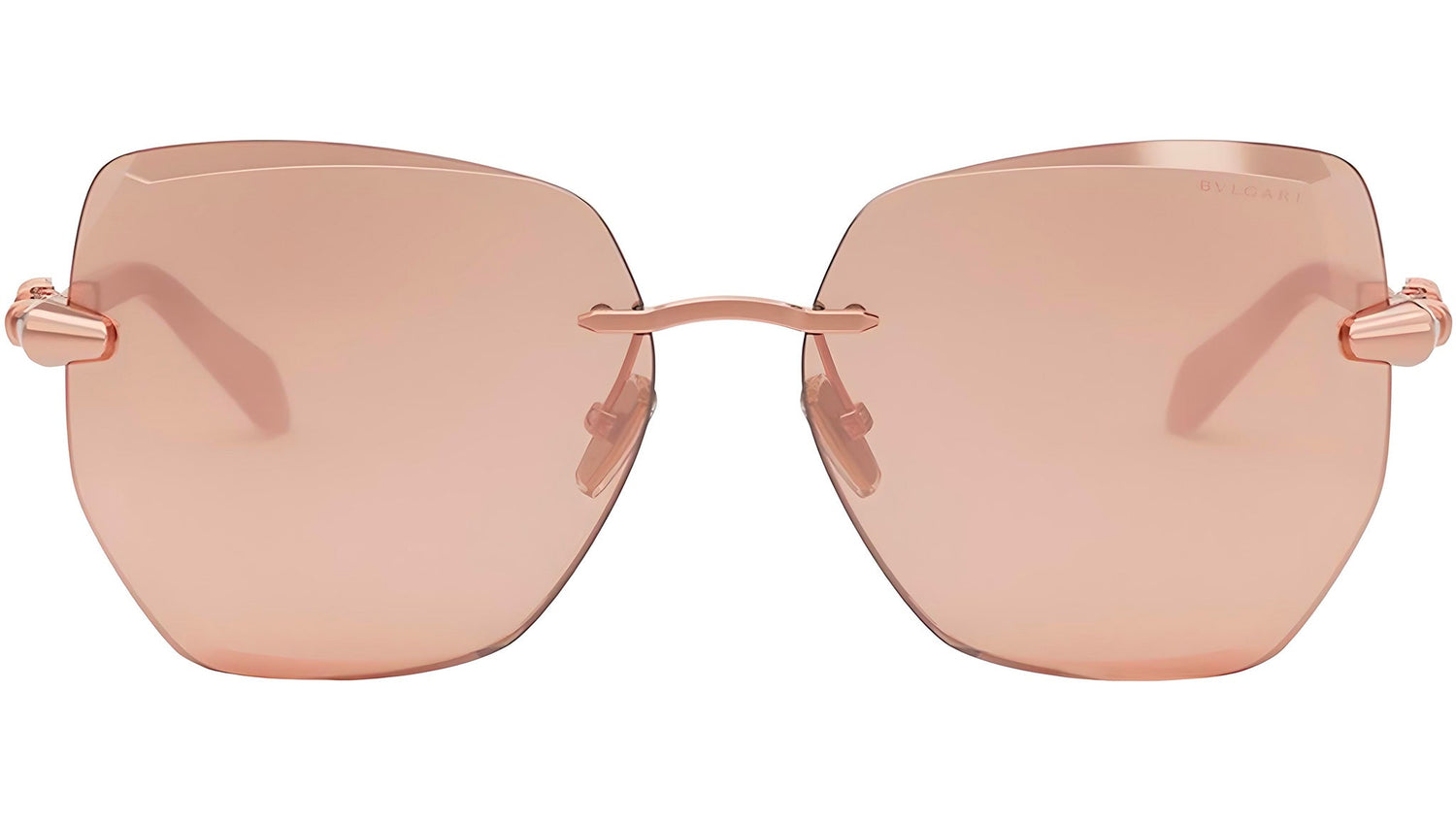 Serpenti Viper Rose Gold Geometric Sunglasses