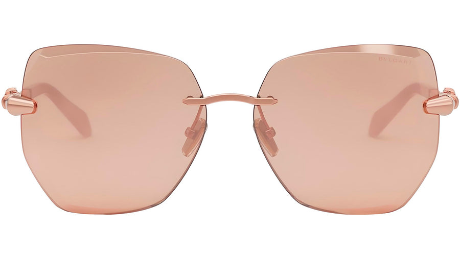 Serpenti Viper Rose Gold Geometric Sunglasses