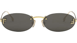 Fendi First Crystal Gold Oval Sunglasses