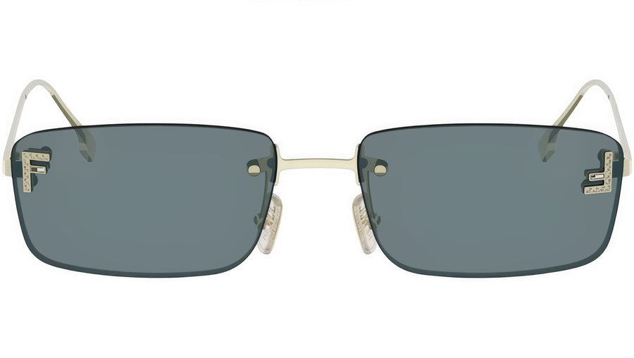 Fendi First Crystal Gold Square Sunglasses