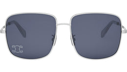 Rhinestone Triomphe Palladium Square Sunglasses