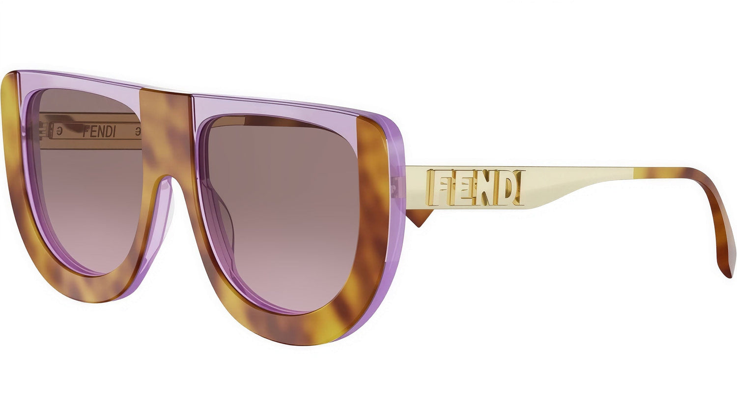 Fendigraphy Pink Havana Geometric Sunglasses