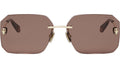 Serpenti Light Gold Geometric Sunglasses