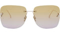 Fendi First Crystal Rose Gold Geometric Sunglasses