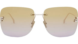 Fendi First Crystal Rose Gold Geometric Sunglasses