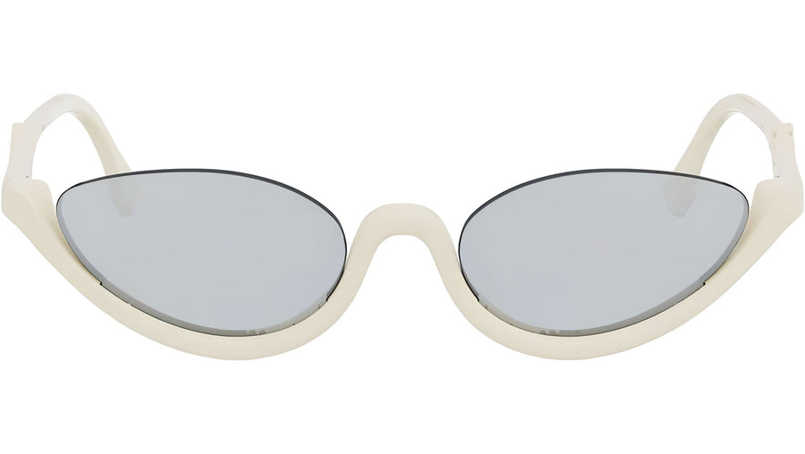 FF Diamonds White Oval Sunglasses