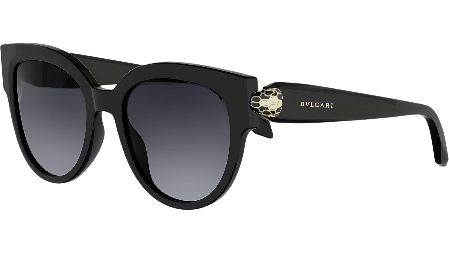 Serpenti Forever Black Round Sunglasses