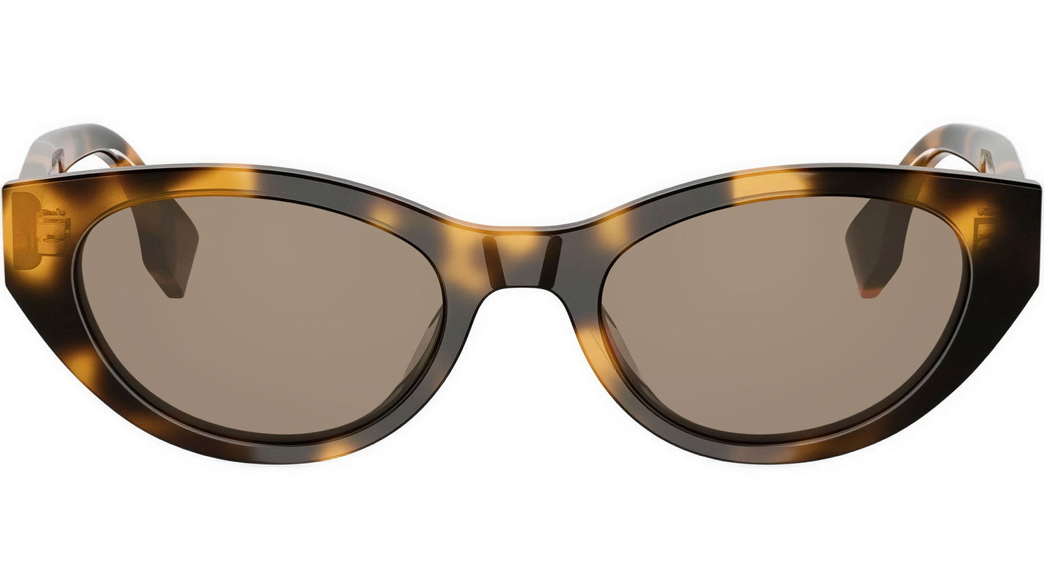 Lettering Havana Oval Sunglasses