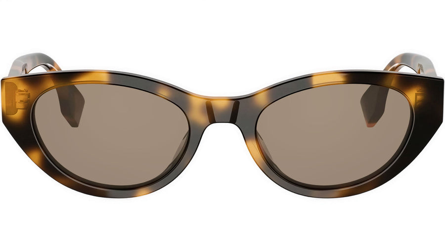 Lettering Havana Oval Sunglasses