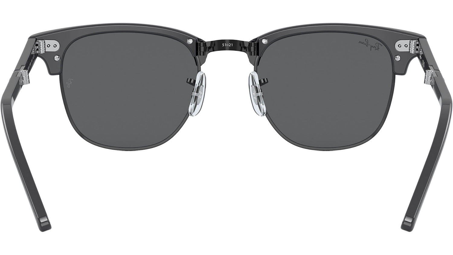 Clubmaster Folding RB2176 1367B1 grey on black