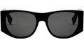 Baguette Black Oval Sunglasses
