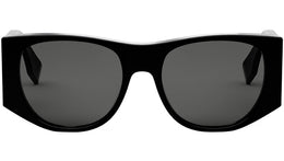 Baguette Black Oval Sunglasses