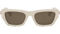 B.zero1 White Rectangular Sunglasses