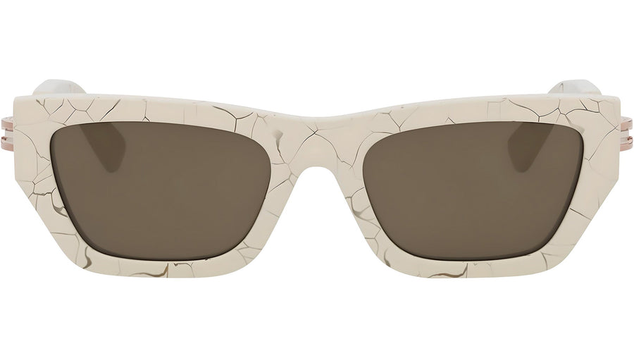 B.zero1 White Rectangular Sunglasses