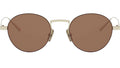 Metal Shiny Gold Round Sunglasses