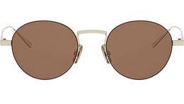 Metal Shiny Gold Round Sunglasses