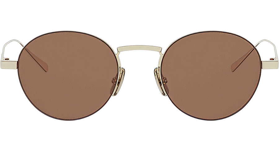 Metal Shiny Gold Round Sunglasses