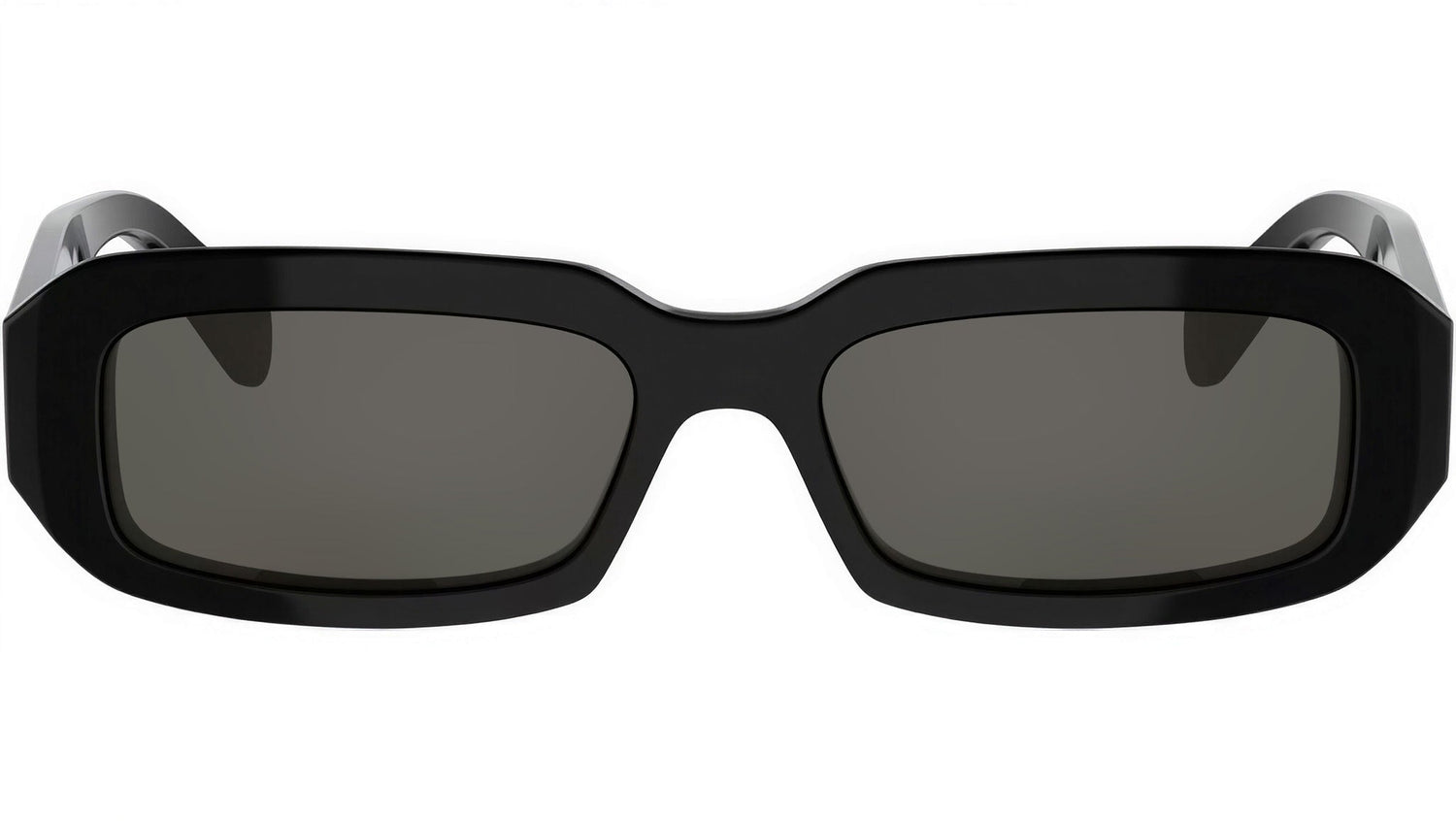 Triomphe Shiny Black Rectangular Sunglasses
