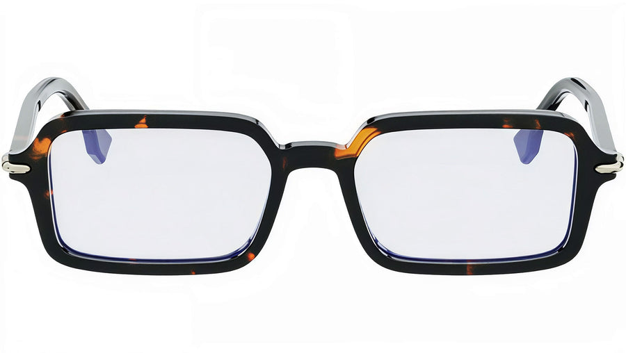 Fendi Selleria Havana Rectangular Sunglasses