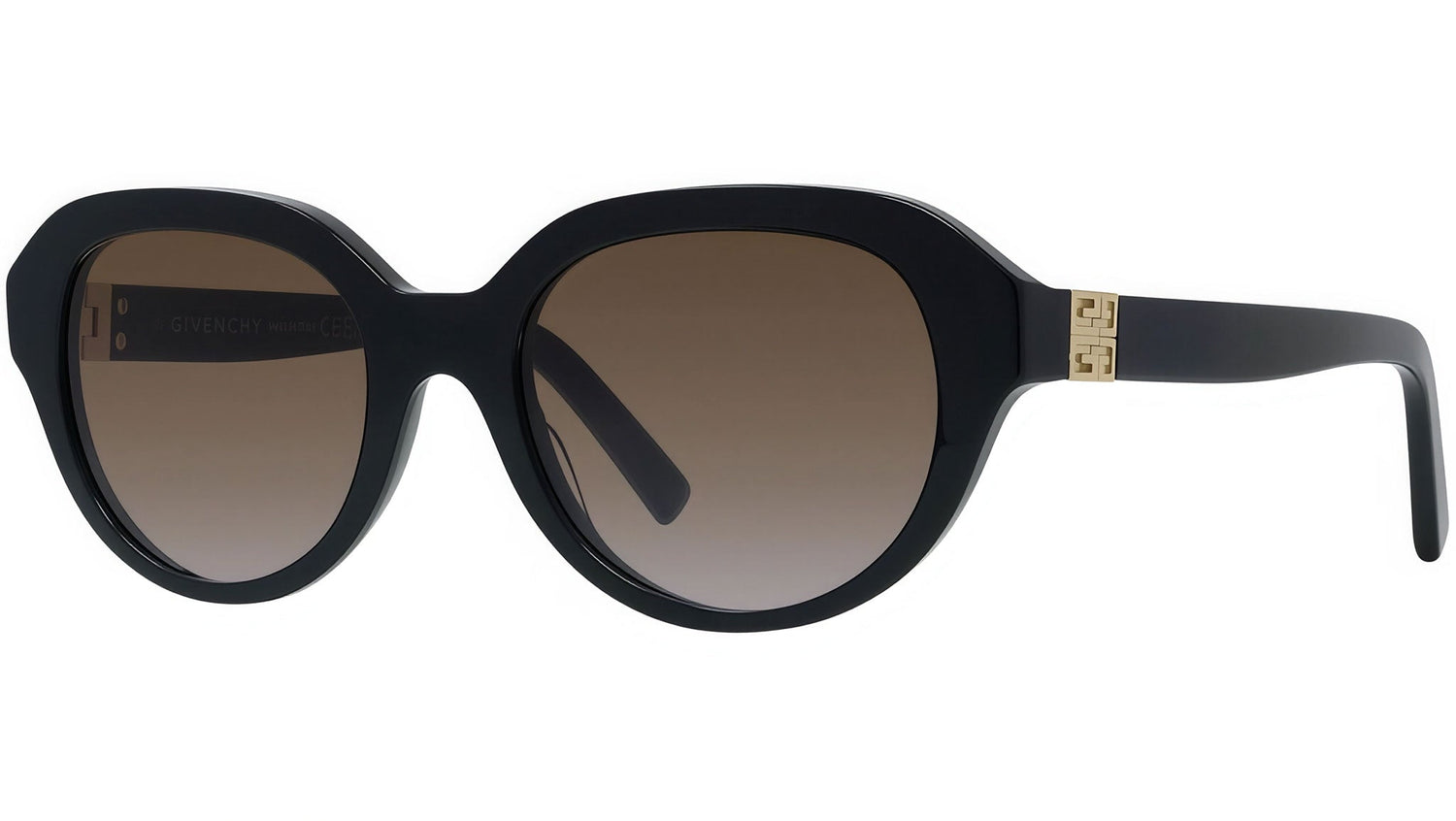 4G Black Round Sunglasses