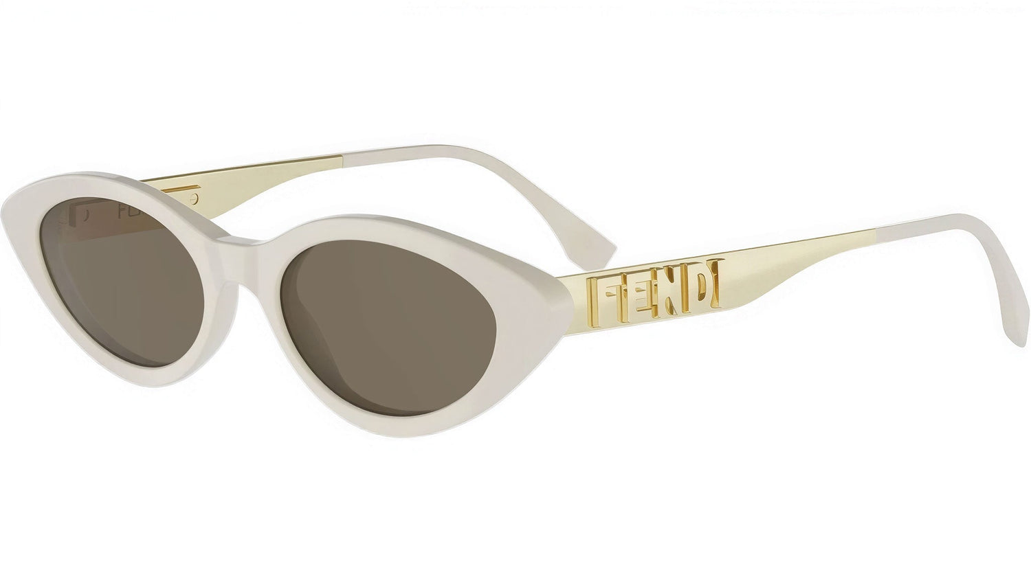 Fendigraphy White Cat Eye Sunglasses