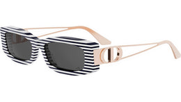 30Montaigne 14I Black Striped Rectangular Sunglasses