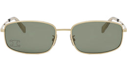 Triomphe Rhinestone Gold Rectangular Sunglasses