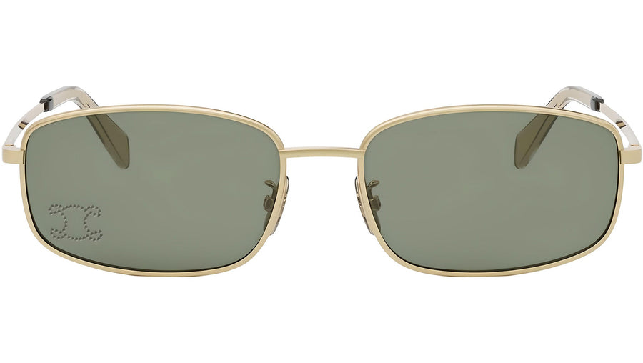 Triomphe Rhinestone Gold Rectangular Sunglasses