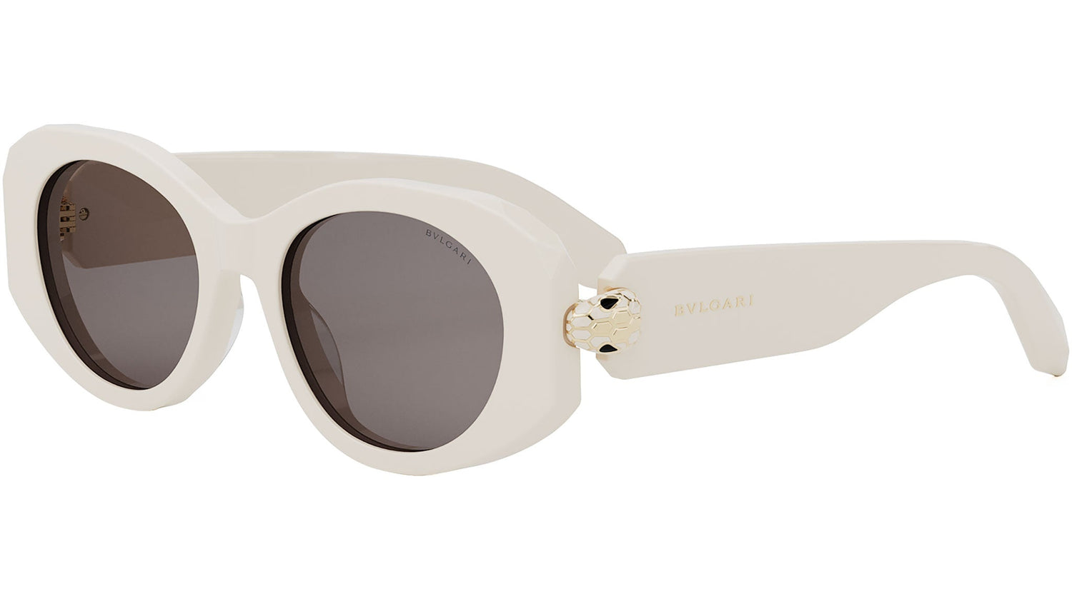 Serpenti Forever White Oval Sunglasses