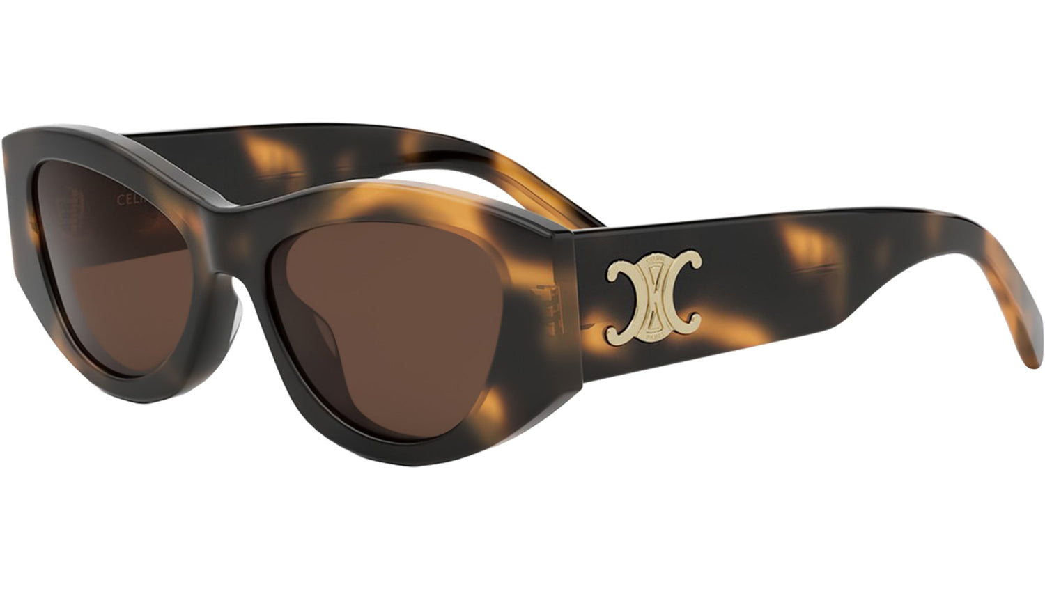 Triomphe Havana Geometric Sunglasses