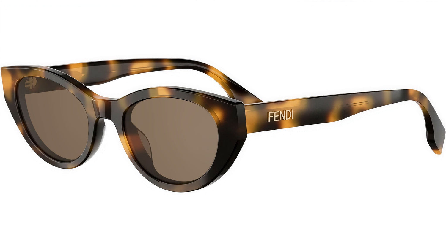 Lettering Havana Oval Sunglasses