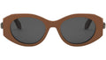 Serpenti Forever Shiny Brown Oval Sunglasses