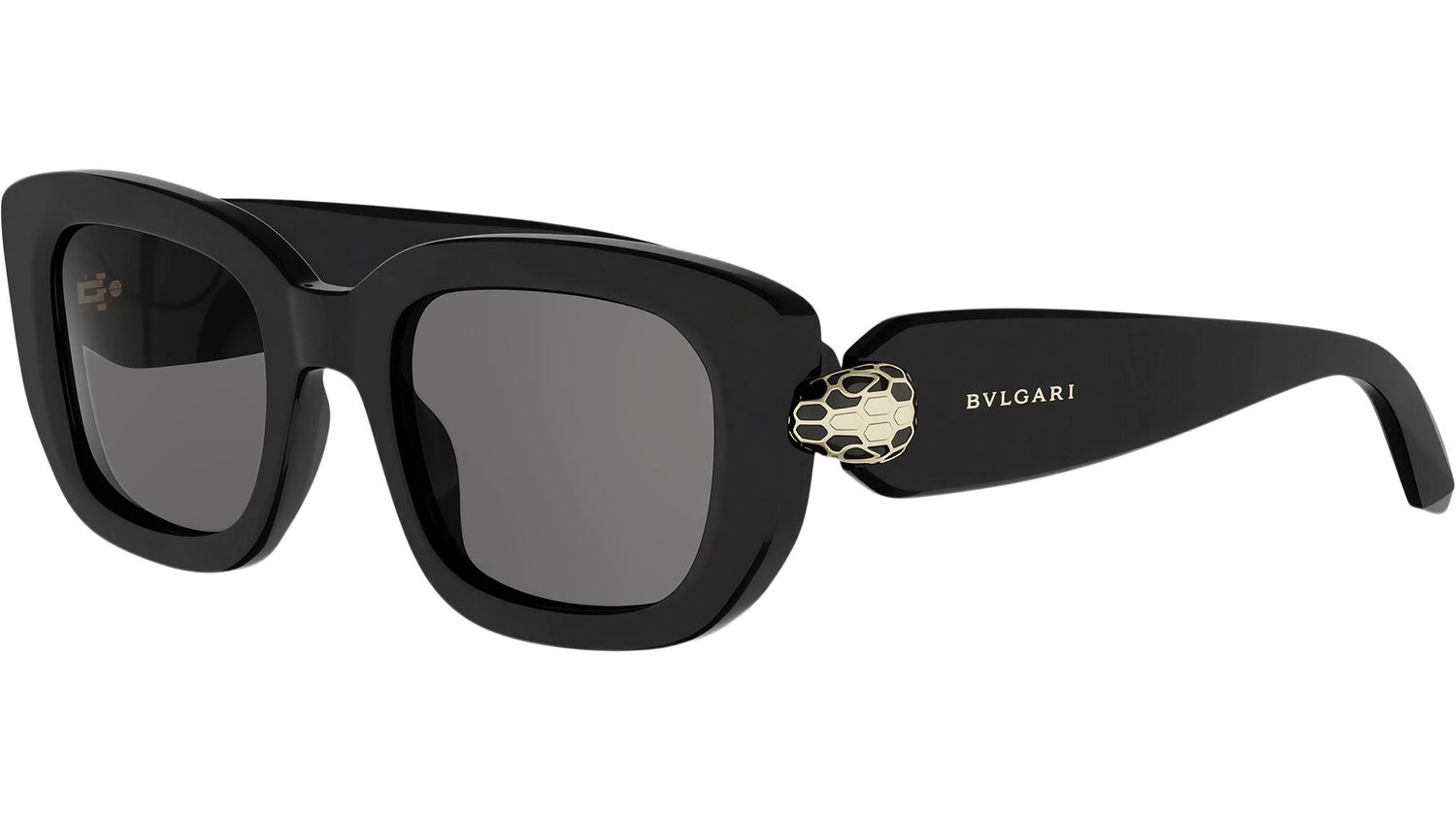 Serpenti Forever Black Rectangular Sunglasses