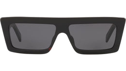 Monochroms Black Rectangular Sunglasses