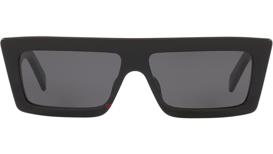 Monochroms Black Rectangular Sunglasses