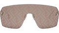 Fendi First Crystal Gold Rectangular Sunglasses