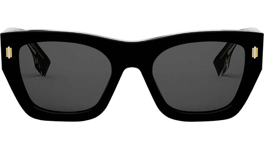 Fendi Roma Black Rectangular Sunglasses