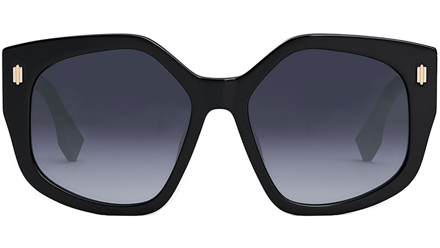Fendi Bold Black Square Sunglasses