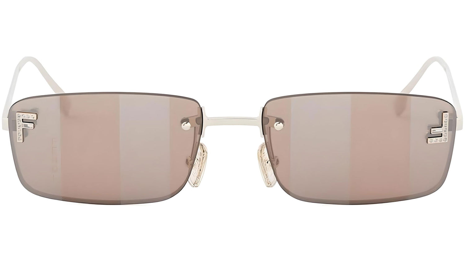 Fendi First Crystal Light Gold Square Sunglasses
