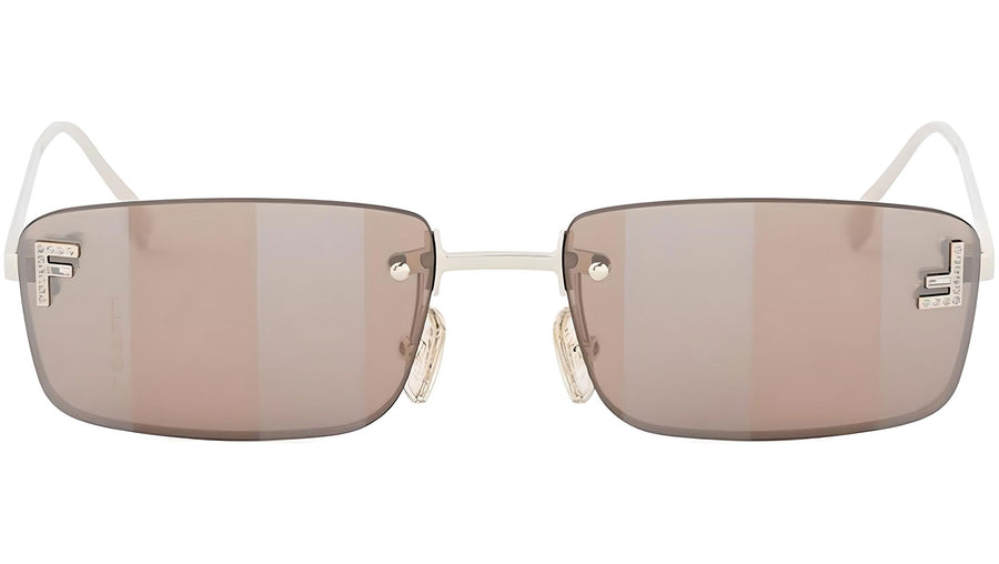 Fendi First Crystal Light Gold Square Sunglasses
