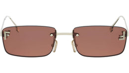 Fendi First Crystal Gold Square Sunglasses