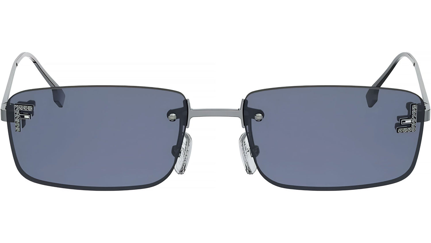 Fendi First Crystal Silver Square Sunglasses