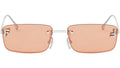 Fendi First Crystal Shiny Silver Square Sunglasses